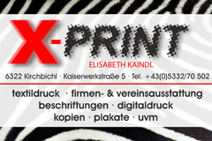 X PRINT Elisabeth Kaindl Digitaldruck Textildruck Beschriftung Transparente Kirchbichl TIROL